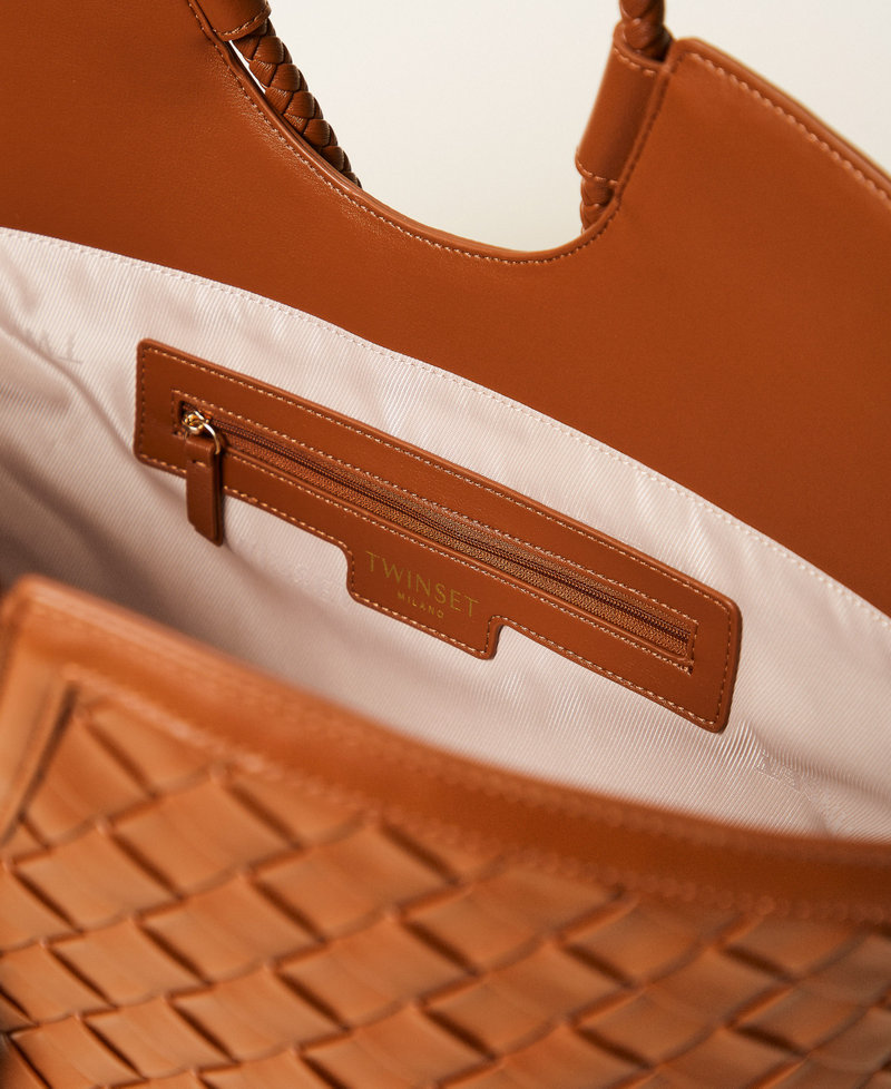 Handwoven shopper bag Leather Brown Woman 261TB7300_00057_04