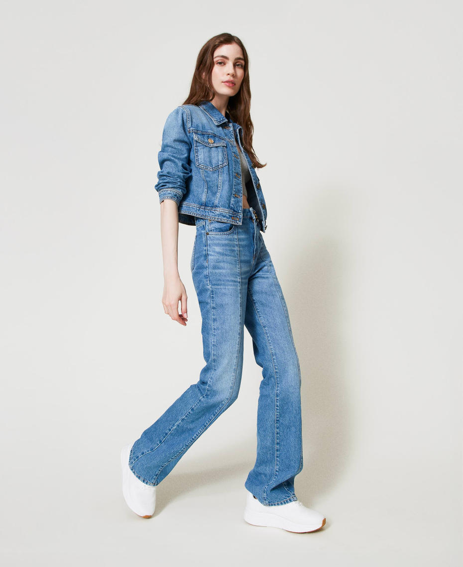 Striped Fessura trainers with logo White Woman 242TCP212_00001_S0