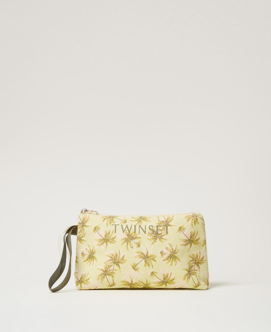 Pochette in canvas stampato Stampa Palme Madreperla / Olive Leaf Donna 251LB7ABB_12196_01