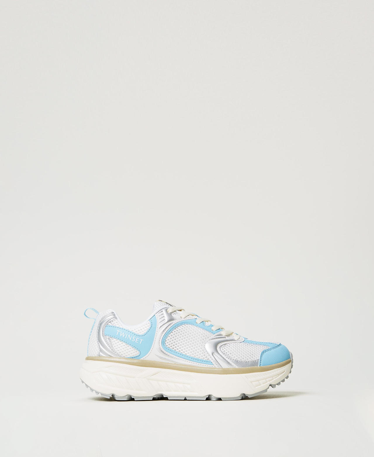 Fessura running trainers Two-tone Optical White/Airy Blue Woman 251TCP030_12159_01