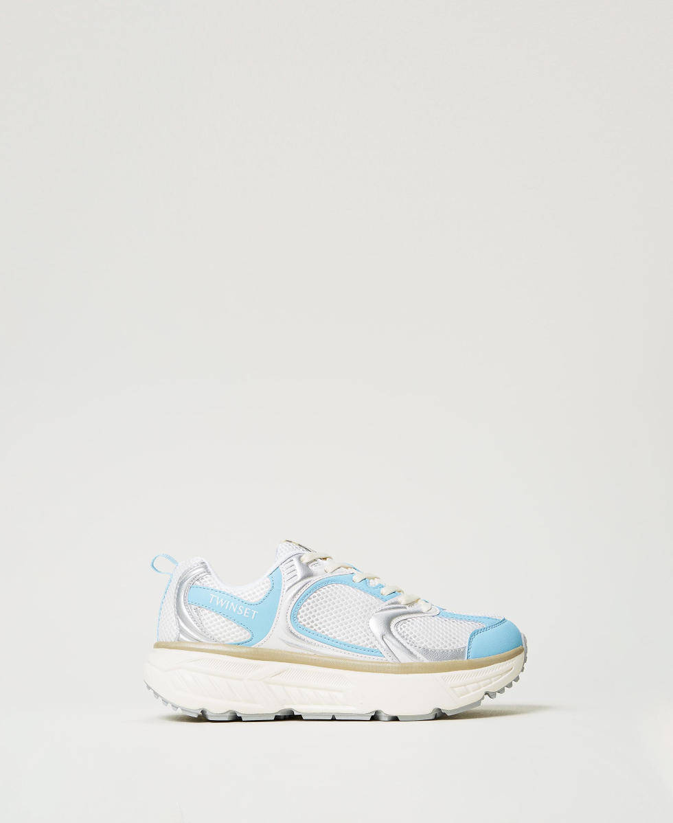 Fessura running trainers Two-tone Optical White/Airy Blue Woman 251TCP030_12159_01