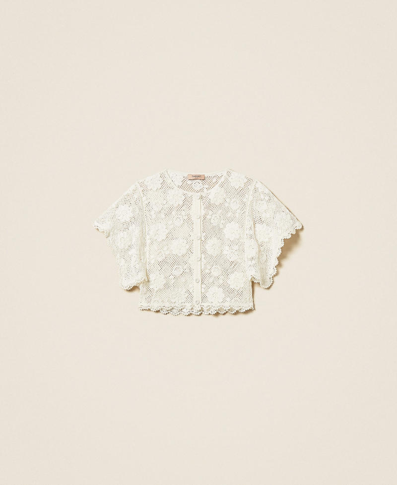 Floral knit jacket White Snow Woman 261TT3161_00282_S0