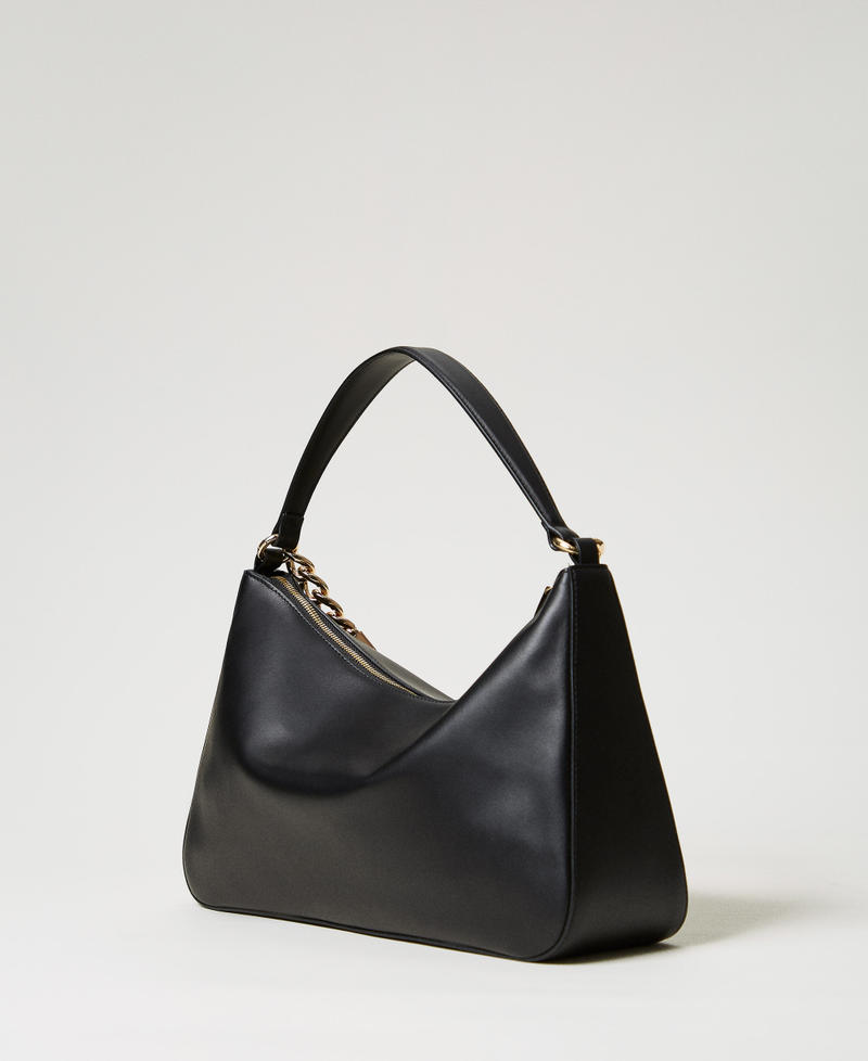 'Liliane' medium leather bag Black/Gold Woman 999TB7010_12695_02