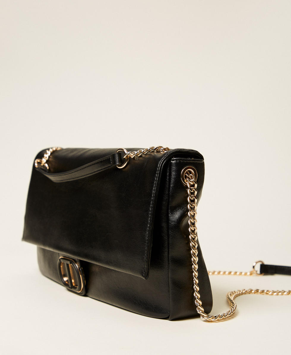 Sac &agrave; bandouli&egrave;re souple avec Oval T Noir Femme 252TD8120_00006_02