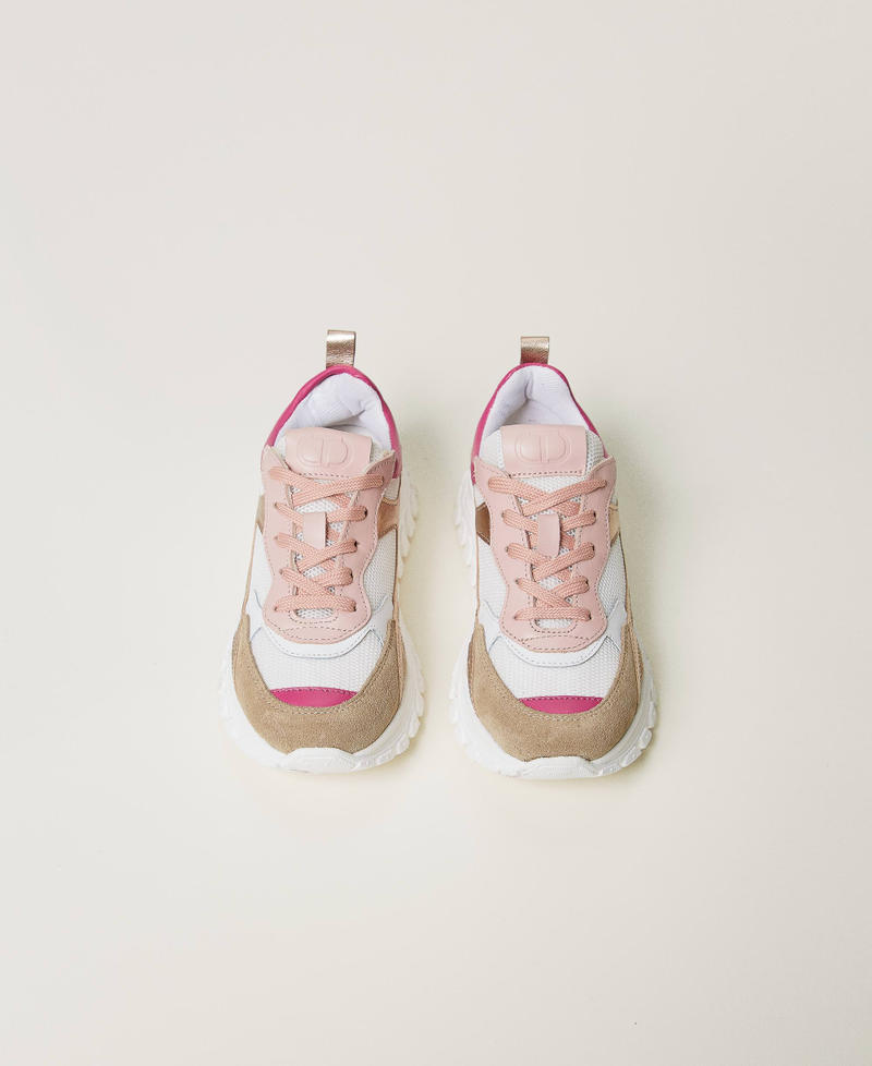 Running trainers with coloured inserts Multicolour Sweet Rose/Flamingo Pink/Hemp/Ice Girl 251GCJ016_12178_04