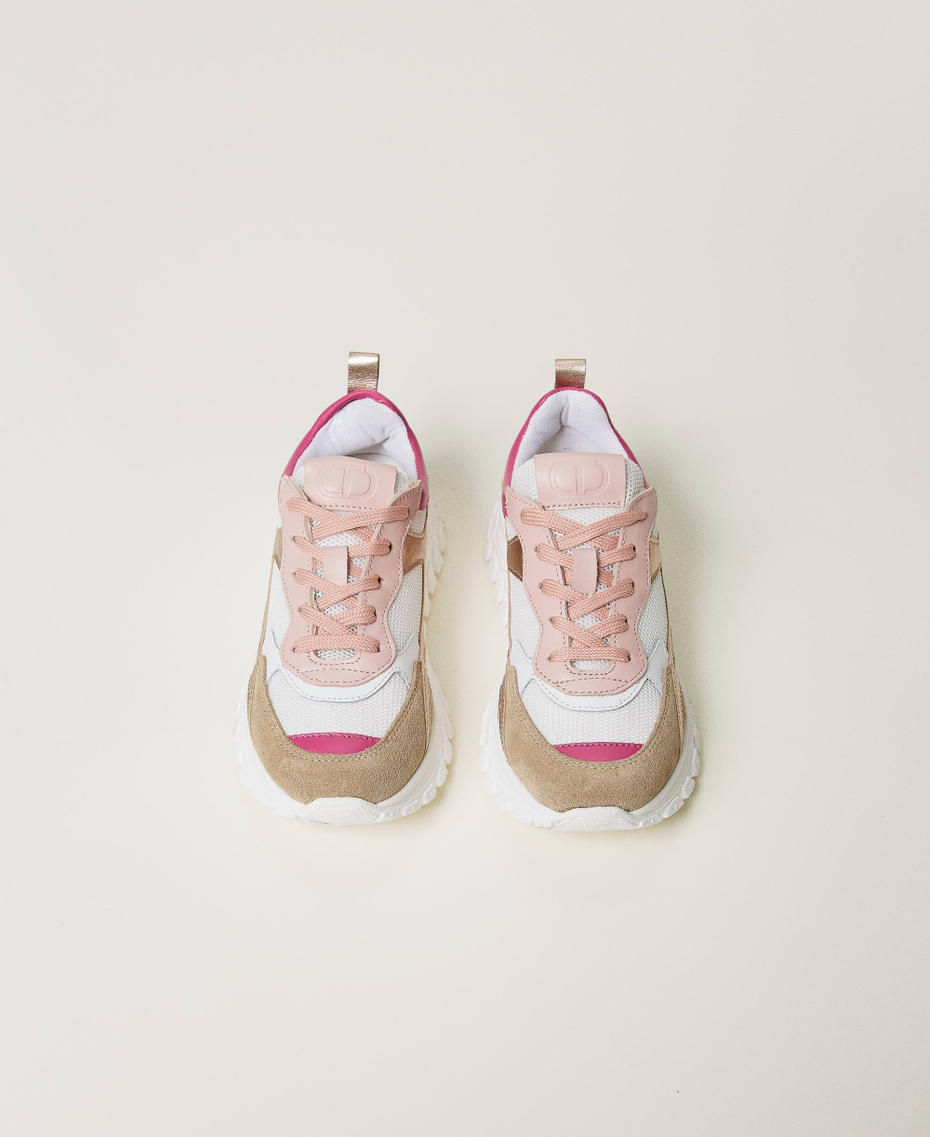 Running trainers with coloured inserts Multicolour Sweet Rose/Flamingo Pink/Hemp/Ice Girl 251GCJ016_12178_04