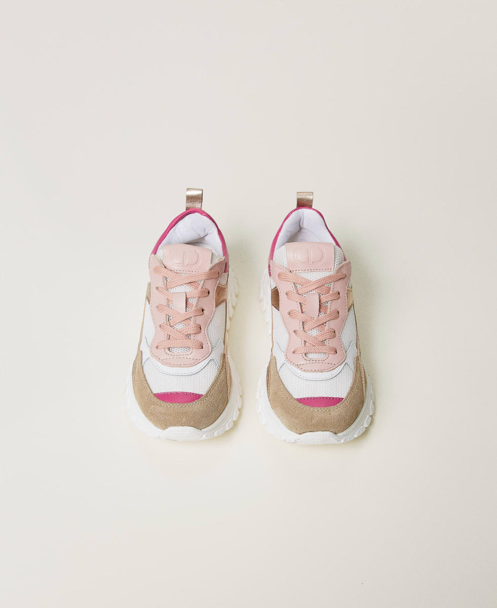 Running trainers with coloured inserts Multicolour Sweet Rose/Flamingo Pink/Hemp/Ice Girl 251GCJ016_12178_04