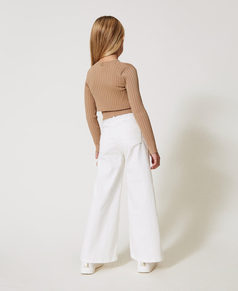 Wide leg bull denim trousers "Ice" White Girl 251GJ2611_00808_03