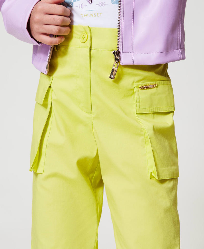 Poplin cargo trousers Yellow Plum Girl 251GJ2424_12124_04