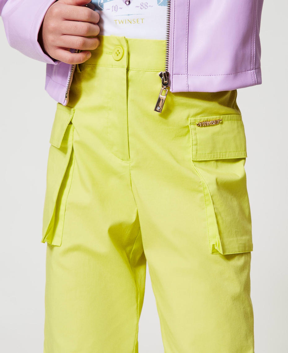Poplin cargo trousers Yellow Plum Girl 251GJ2424_12124_04