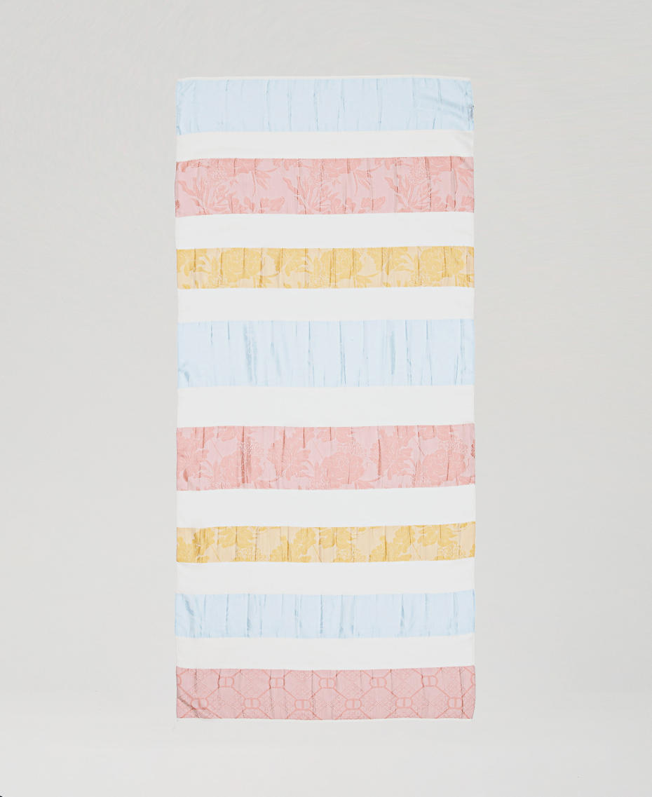 Multicolour jacquard stole with Oval T Oval T Snow Multicolour Stripes Woman 251TA4320_12219_05
