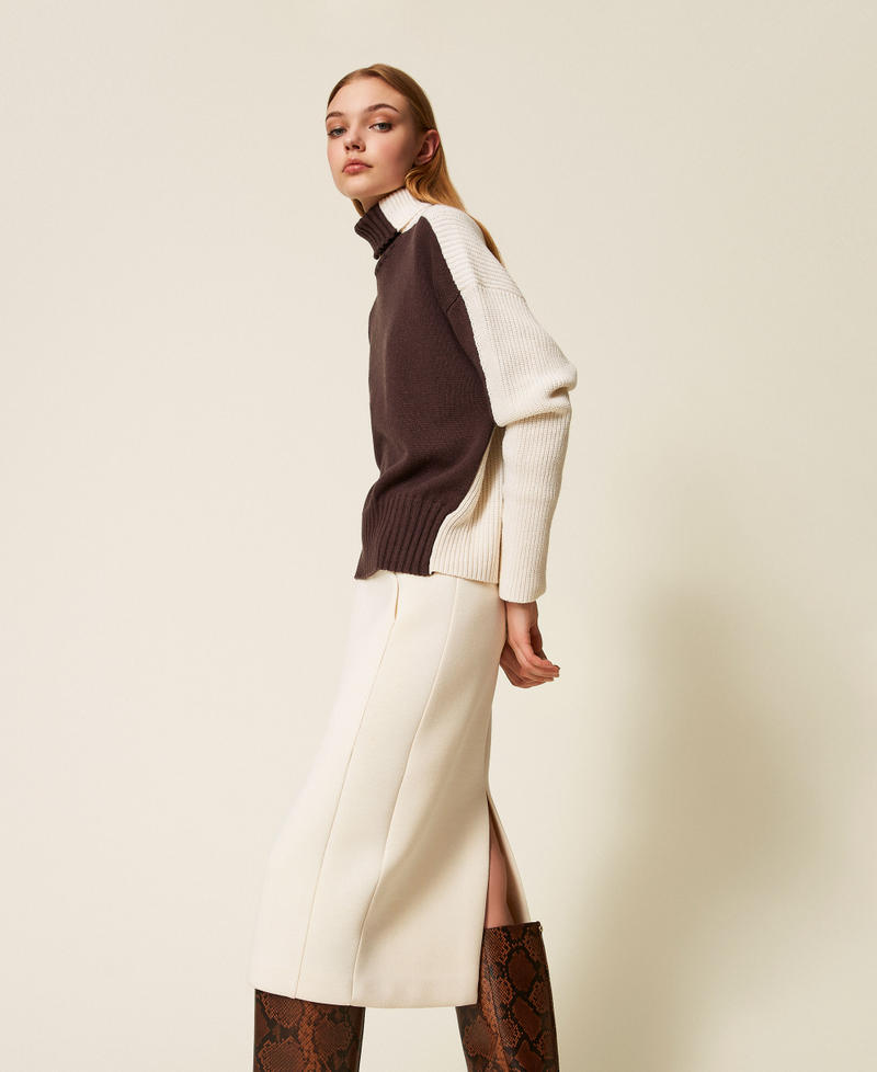 Scuba midi skirt Mother Of Pearl Woman 252TP2191_00059_01