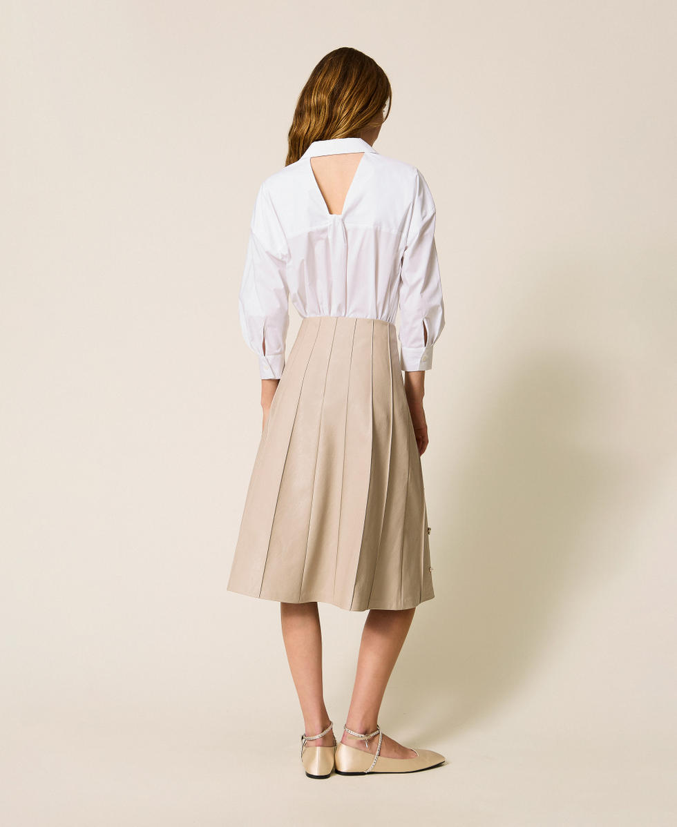 Falda midi con bordados a mano Gris &laquo;Tiza&raquo; Mujer 252AP2063_12169_03