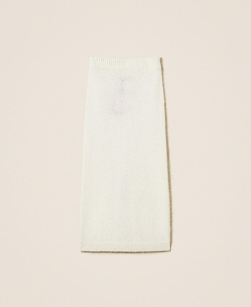 Angora blend knit midi skirt White Snow Woman 252TT3186_00282_S0