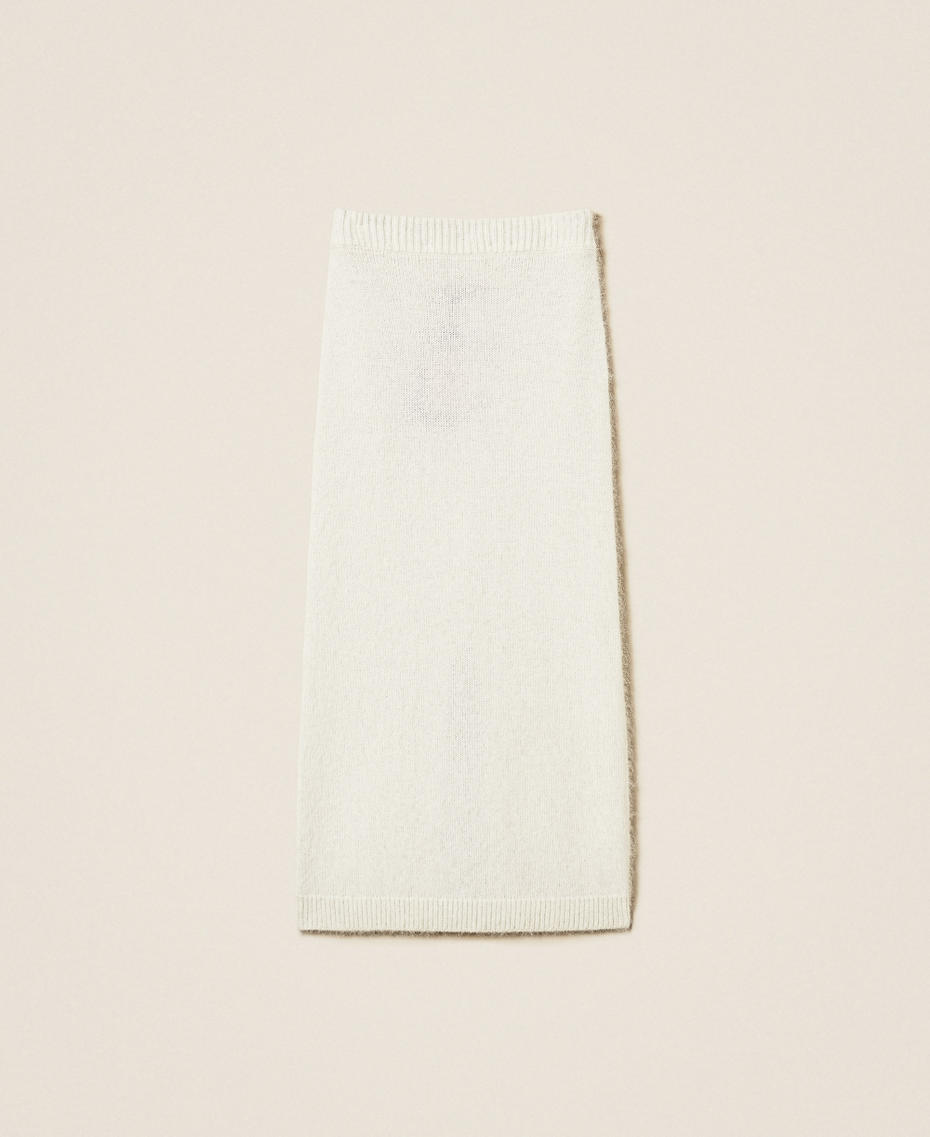 Angora blend knit midi skirt White Snow Woman 252TT3186_00282_S0