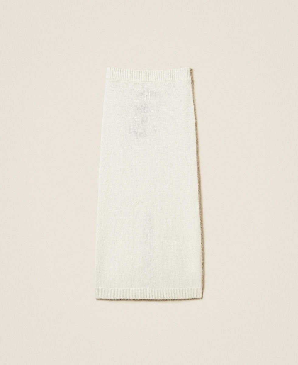 Angora blend knit midi skirt