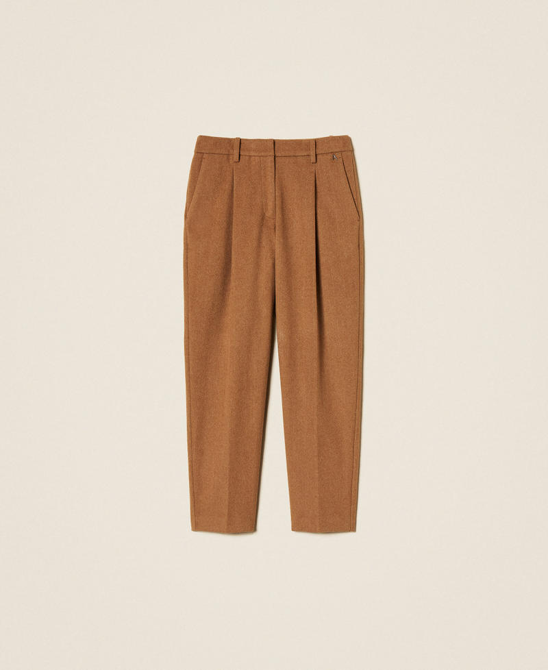Pantaloni in misto lana chevron Toffee Herringbone Donna 262AT2261_14041_S0