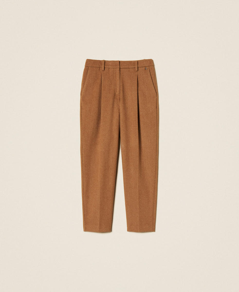 Pantaloni in misto lana chevron Toffee Herringbone Donna 262AT2261_14041_S0