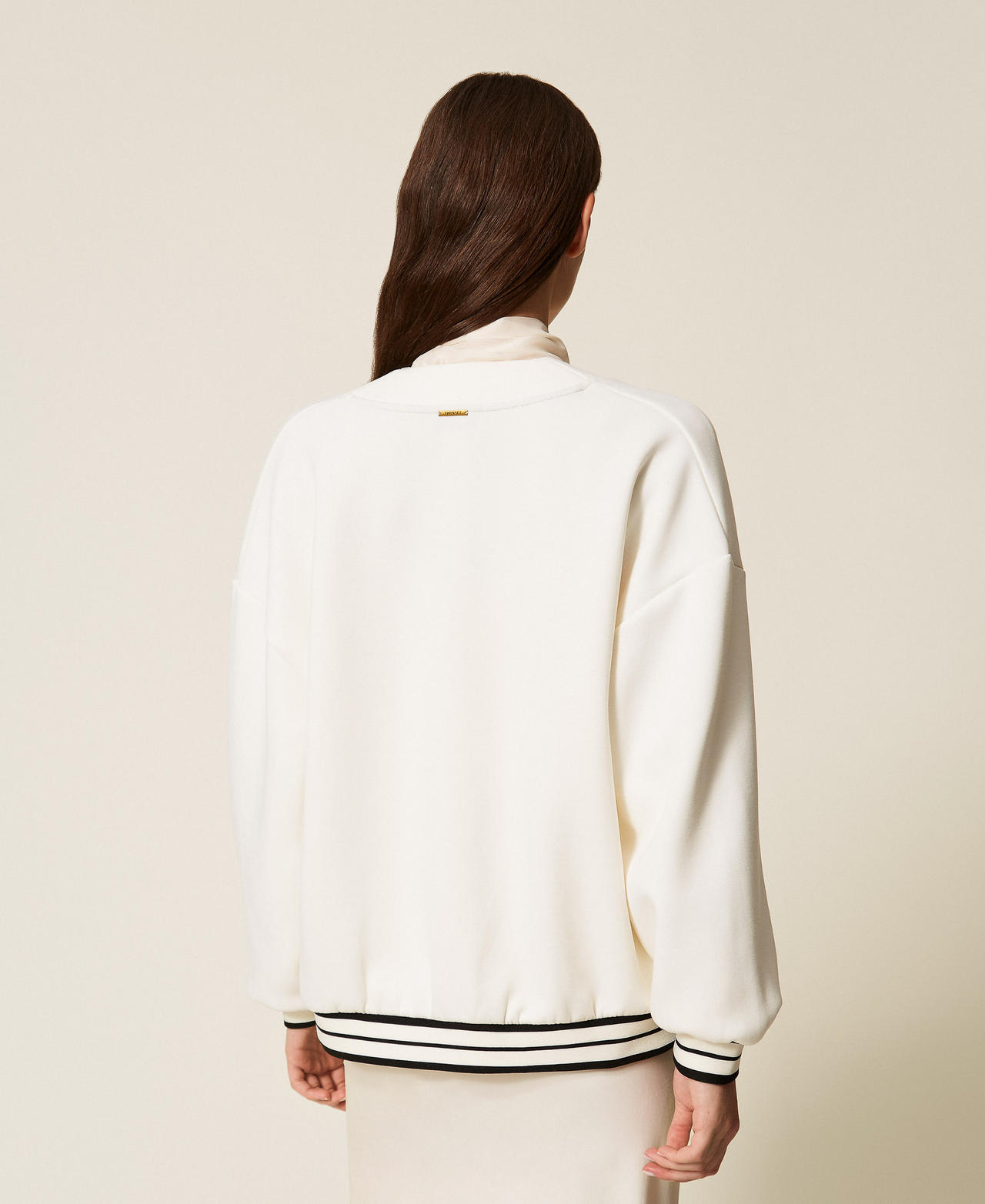 Scuba cardigan with brooch Off White Woman 252LL2GBB_00526_03