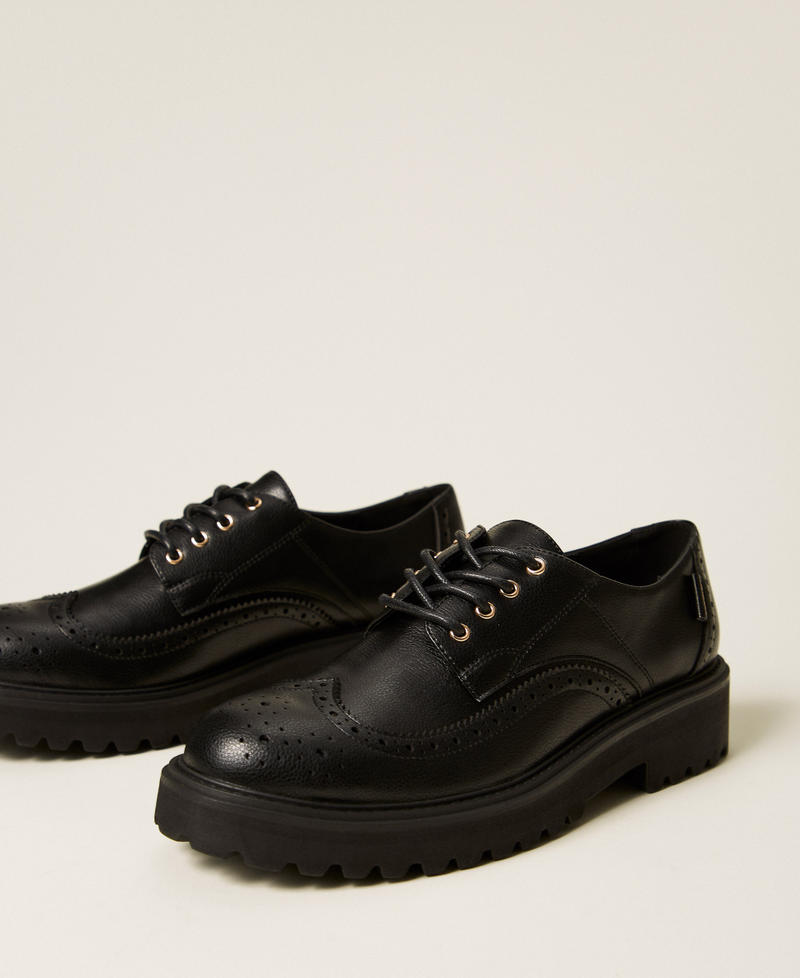 Lace-up shoes with logo Black Woman 252TCP202_00006_02