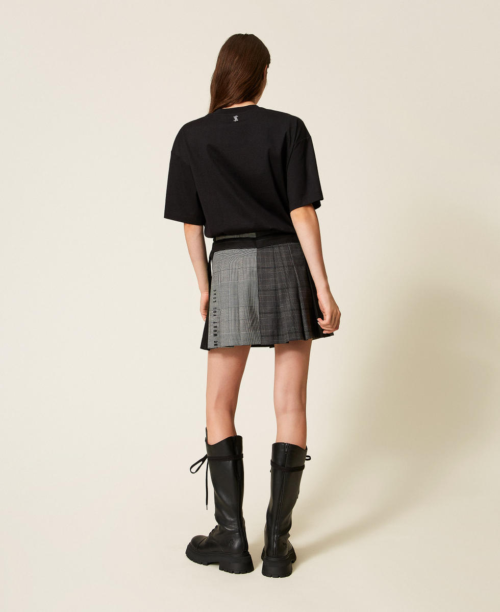 MYFO pleated miniskirt with embroidery Yarn Dyed Mix Woman 252AQ2041_12852_03