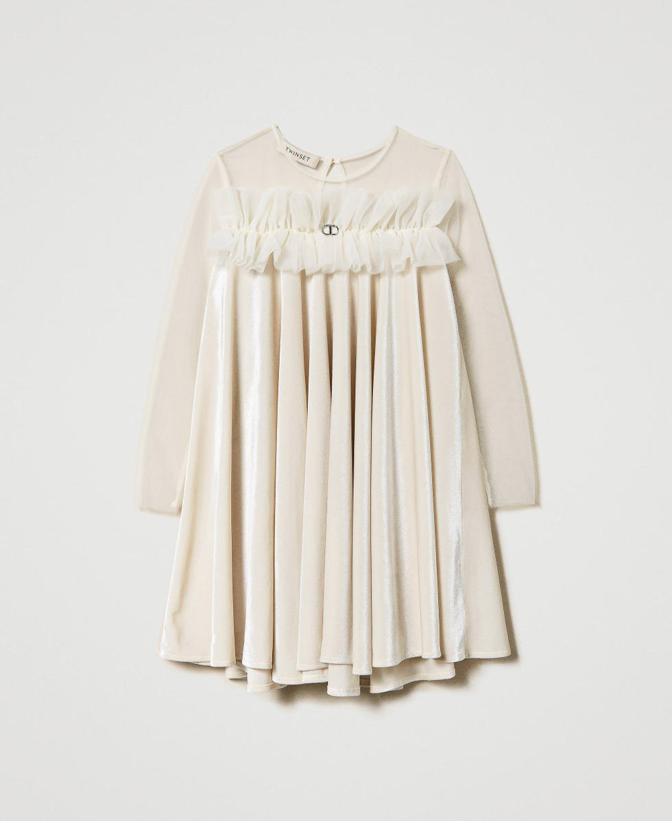 Chenille and tulle short dress