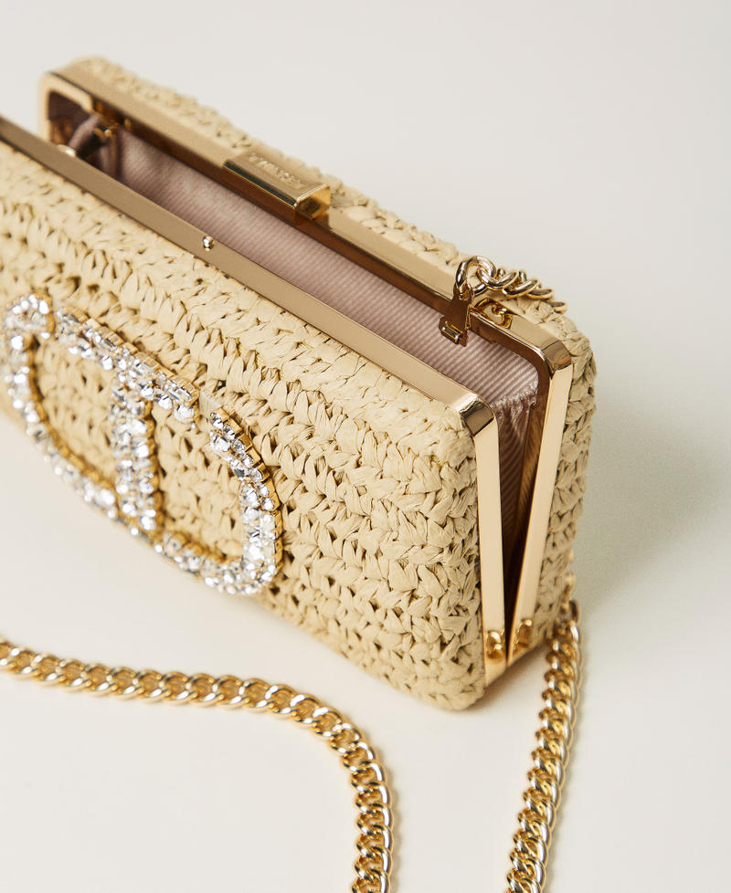 Clutch in paglia con Oval T Paglia Donna 251TD8240_00193_04
