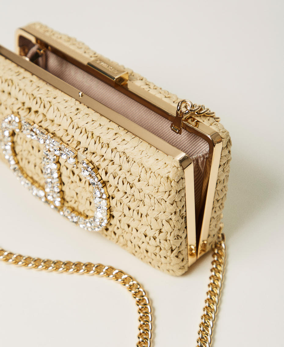 Clutch in paglia con Oval T Paglia Donna 251TD8240_00193_04