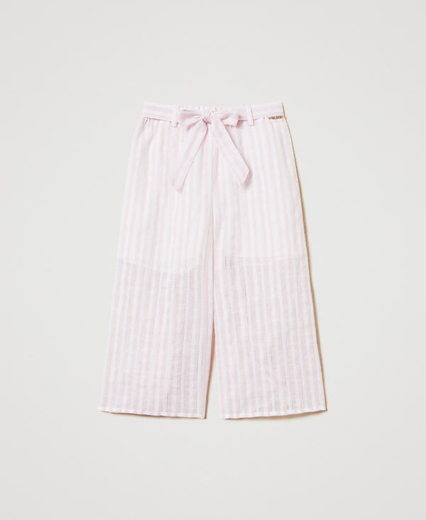 Cropped-Hose aus Jacquard-Musselin