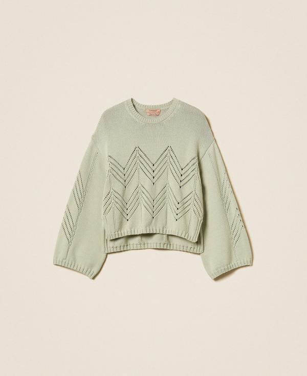 Wool blend jumper with chevron pattern