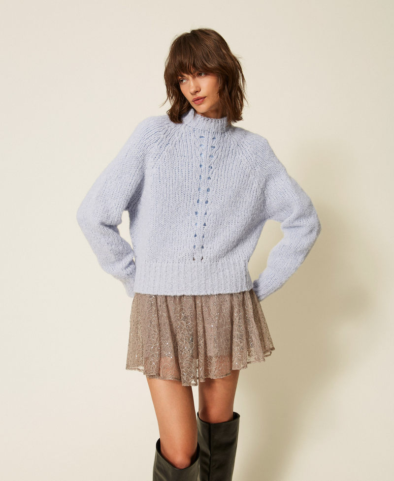 Alpaca blend jumper Light Dusty Blue Woman 262TF3040_14104_02
