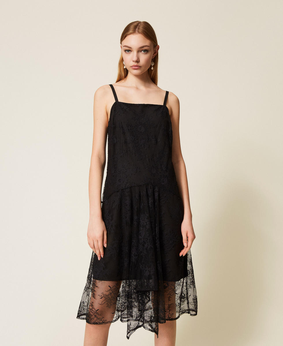 Lace midi dress Black Woman 252TF2110_00006_01
