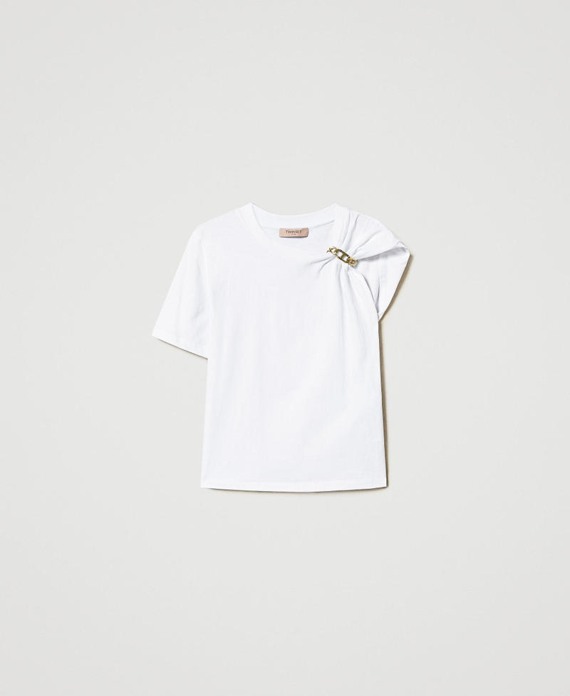 T-shirt with Oval T chain White Woman 251TP2640_00001_S0