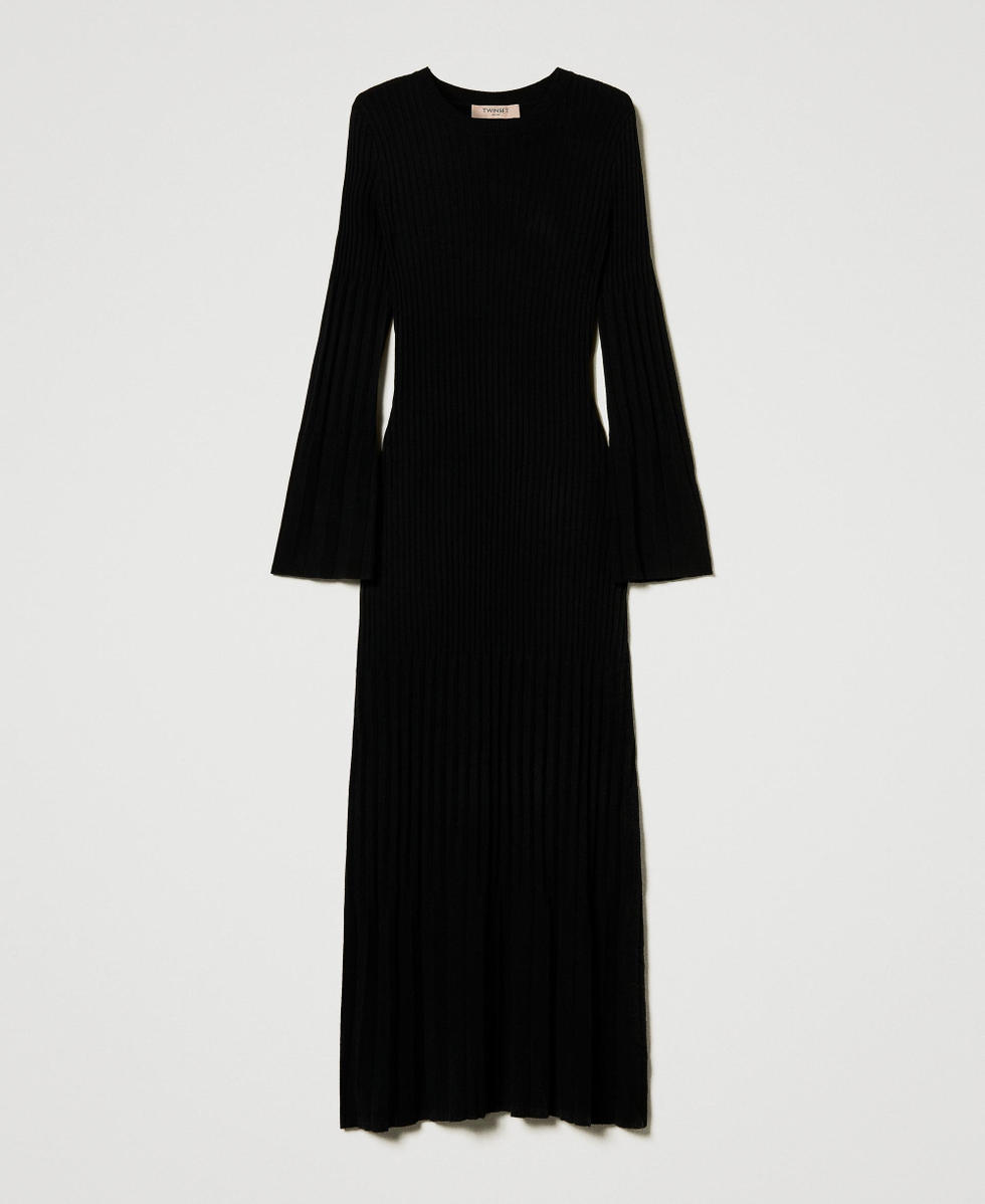 strapless open back dress Collared Rib Knit Midi Dress – COLOR RiCH main image 1