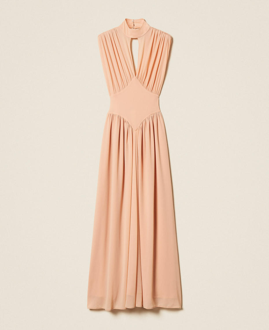 Robe longue avec fronce Rose "Candy Peach" Femme 261TP2601_00867_S0