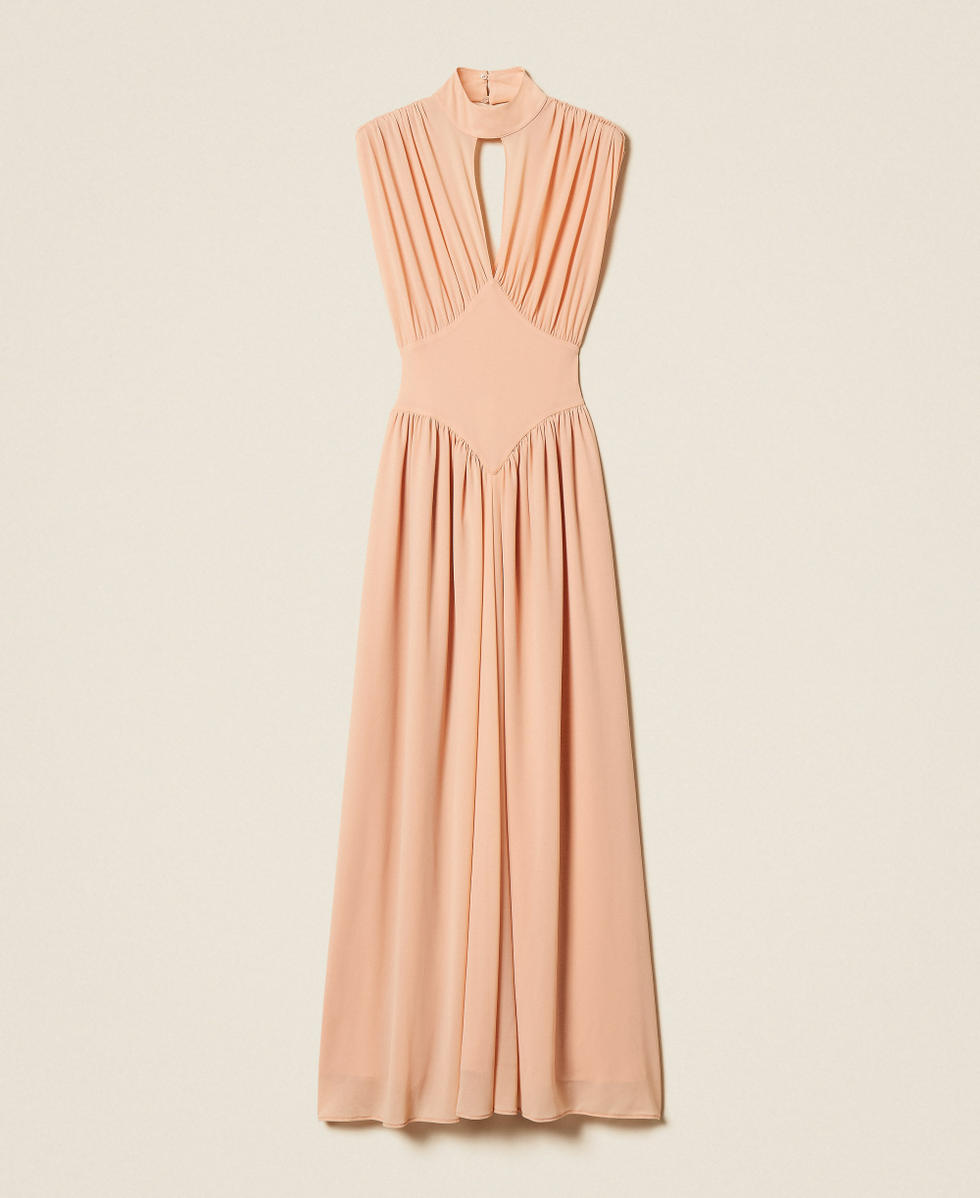 Full length dress with gathering