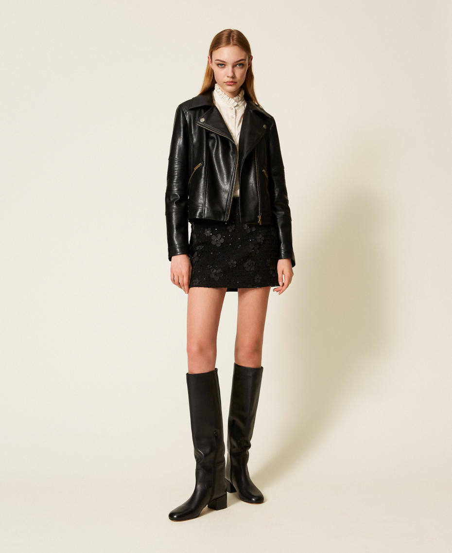 Giacca biker effetto pelle Nero Donna 252TP2710_00006_T0