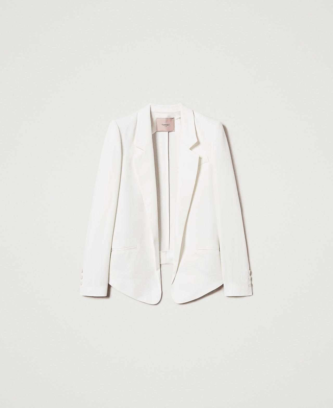 Blazer with rounded bottom hem Sugar White Woman 251TT2300_00632_0S
