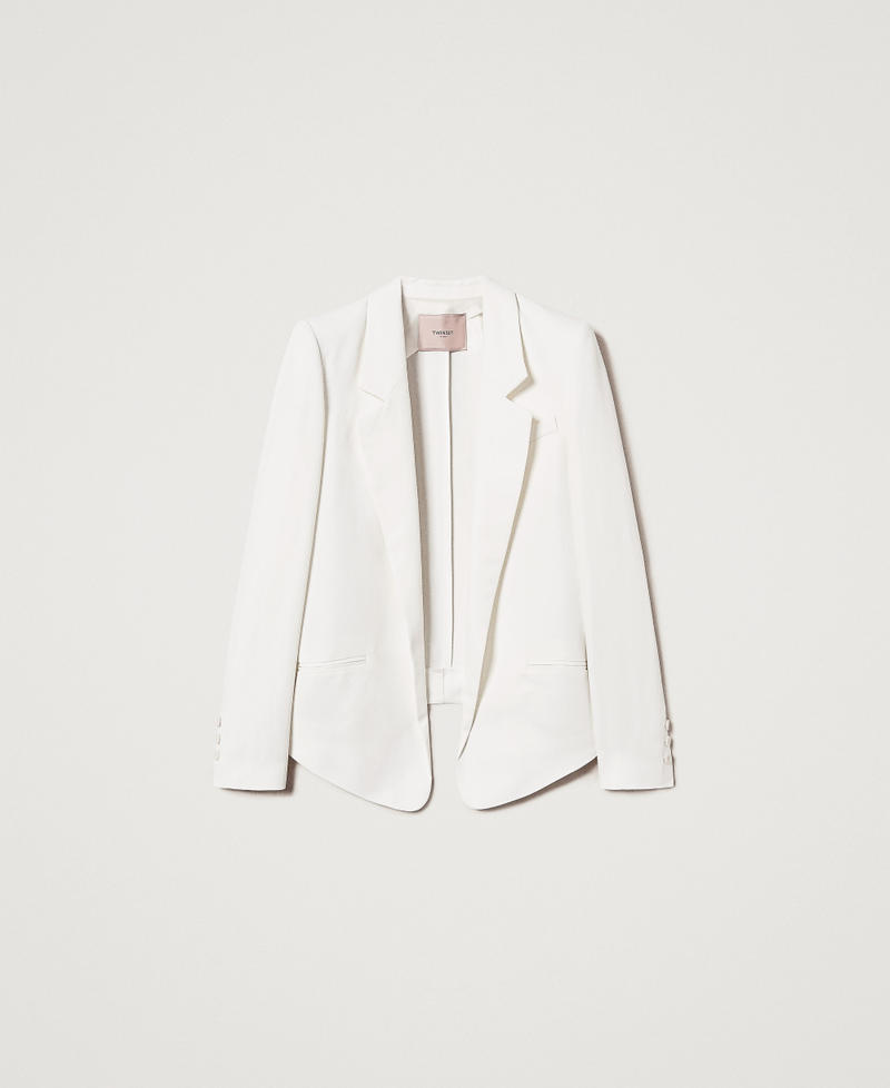 Blazer with rounded bottom hem Sugar White Woman 251TT2300_00632_0S
