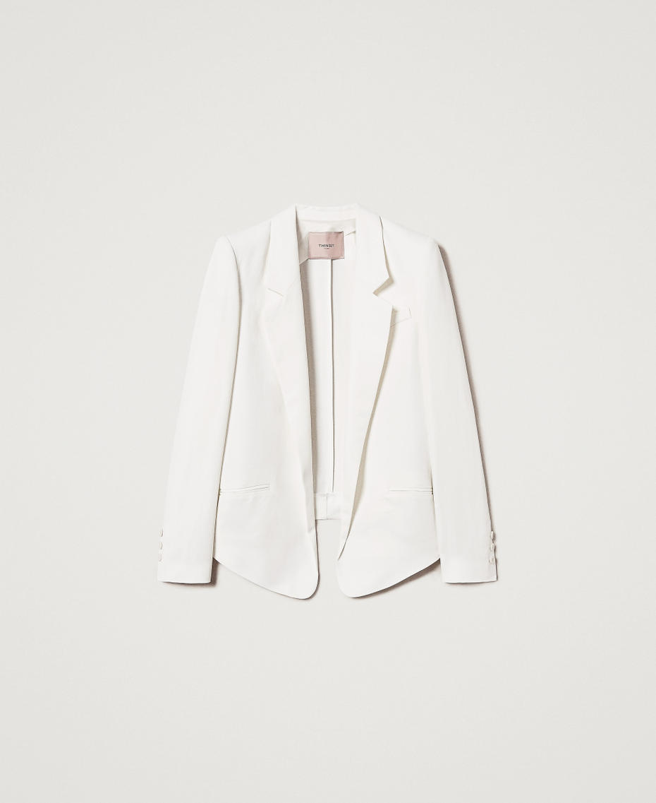 Blazer with rounded bottom hem Sugar White Woman 251TT2300_00632_S0