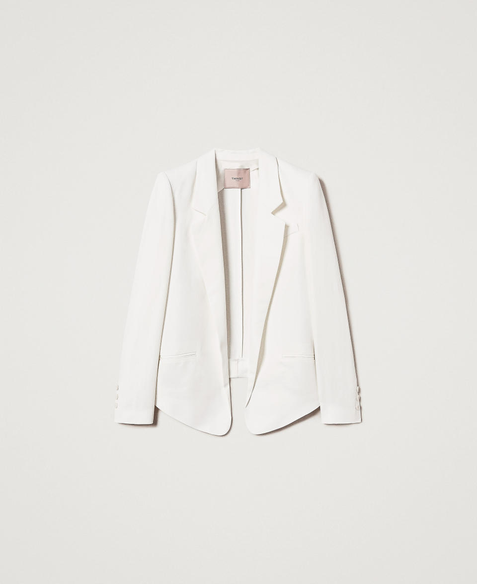 Blazer with rounded bottom hem Sugar White Woman 251TT2300_00632_0S