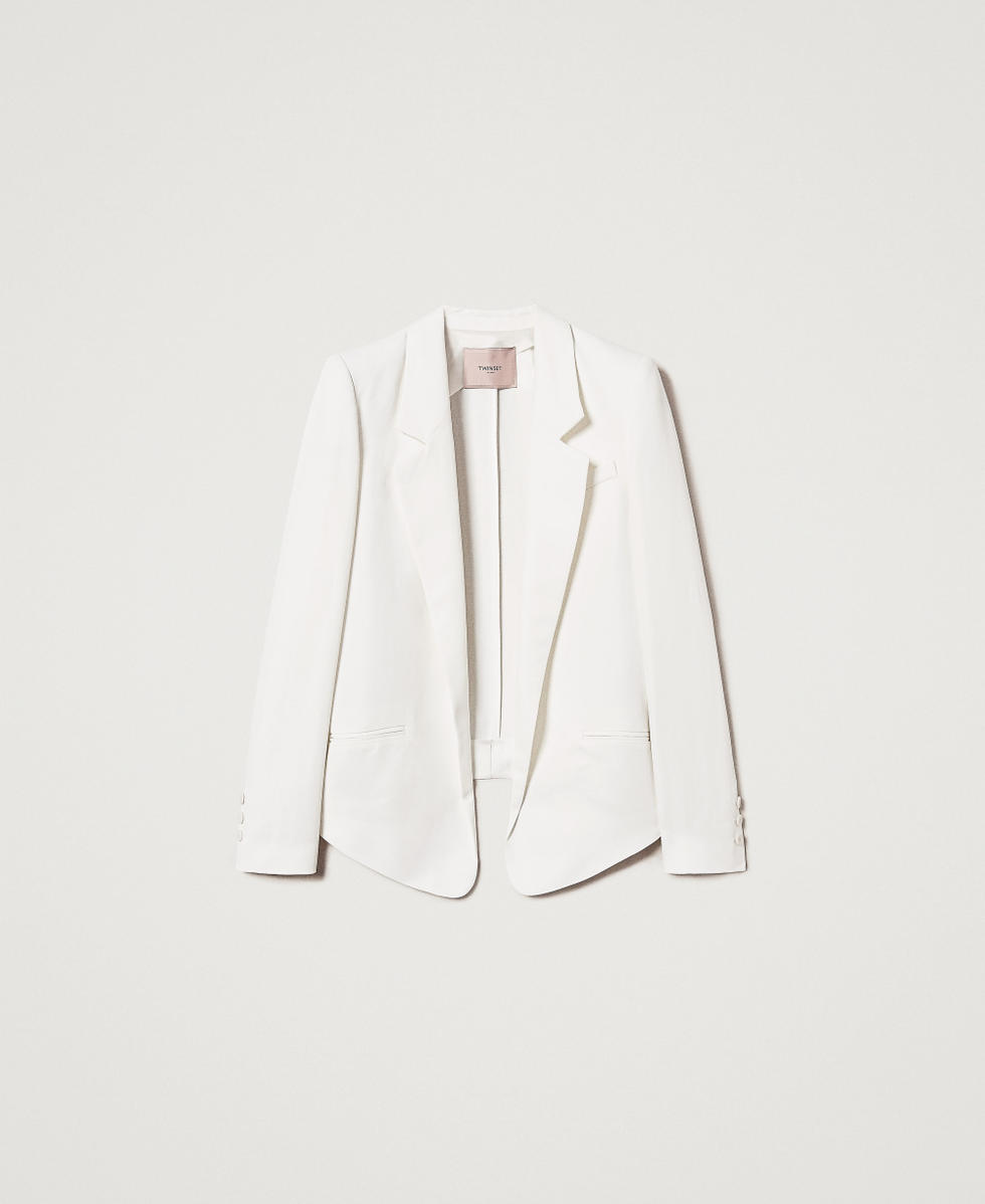 Blazer with rounded bottom hem Sugar White Woman 251TT2300_00632_S0