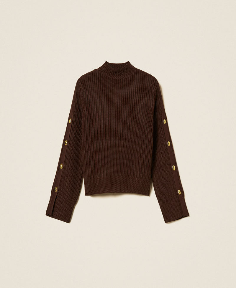Jumper with metal buttons Darkness Brown Woman 262TP3170_13411_S0