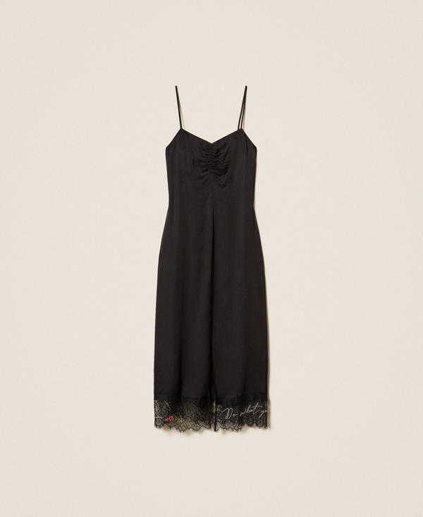 MYFO midi dress with lace and embroidery