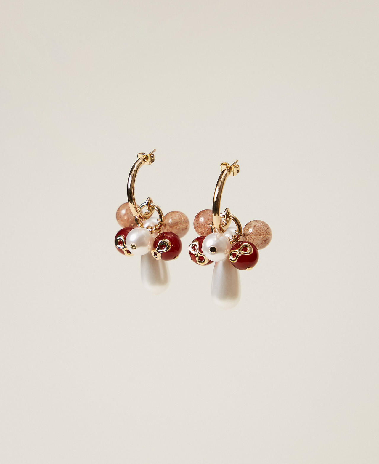 Boucles d'oreilles avec pierres multicolores
