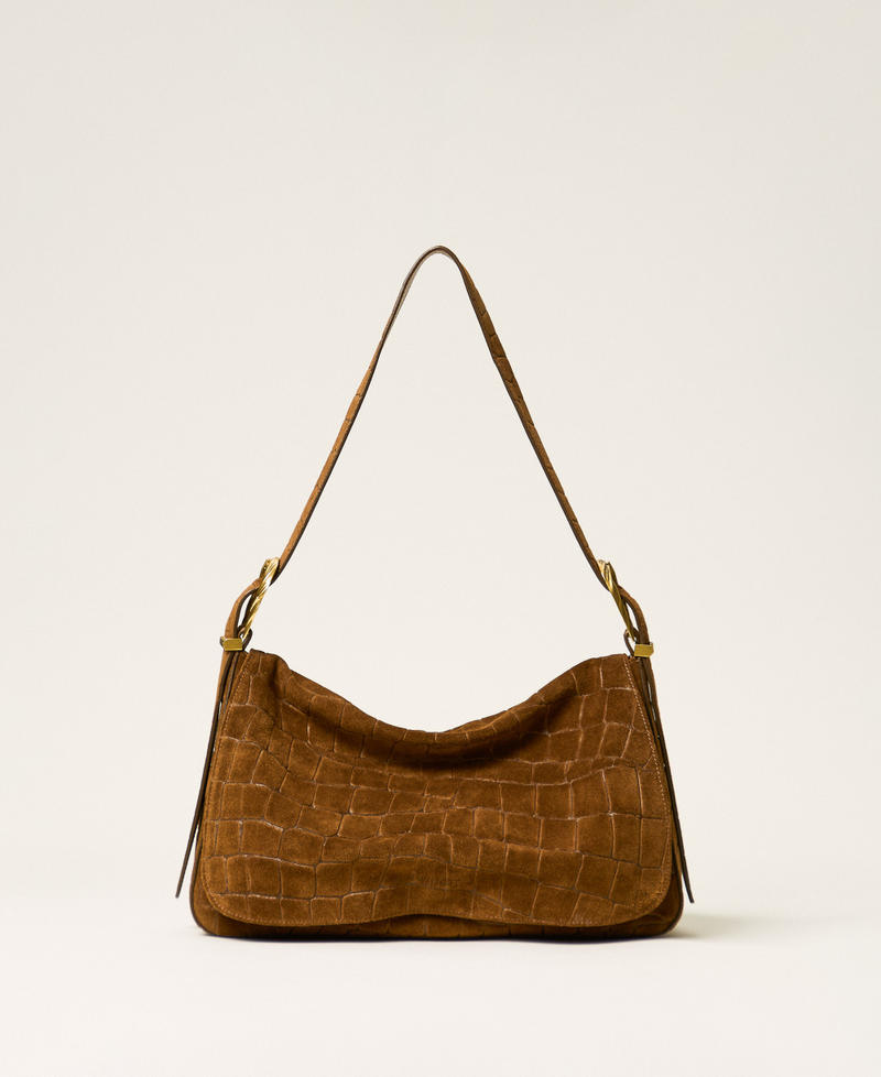 Borsa Liliane in suede a stampa cocco Brandy Brown Donna 262TD8140_13126_01