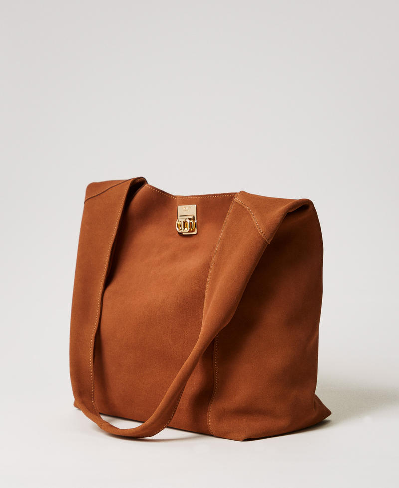 Ventotene suede hobo bag Woman Brown TWINSET Milano