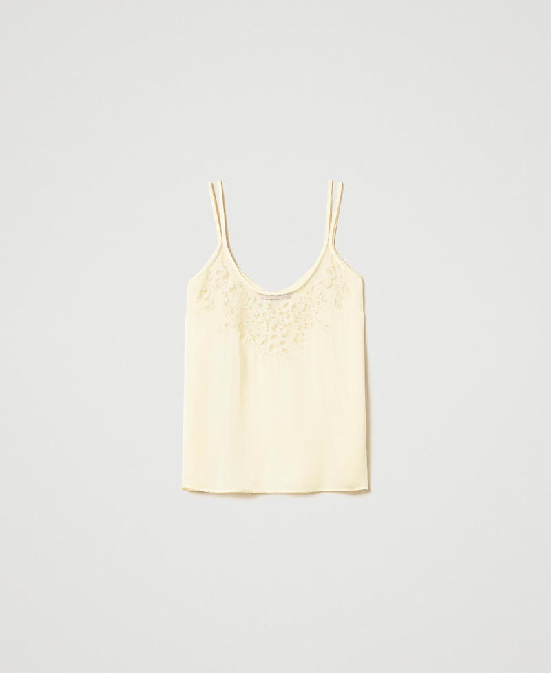 Satin top with embroidery Vanilla Woman 251TP2371_12143_0S