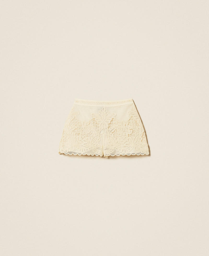 Mesh shorts with embroidery White Snow Woman 261TQ2011_00282_S0