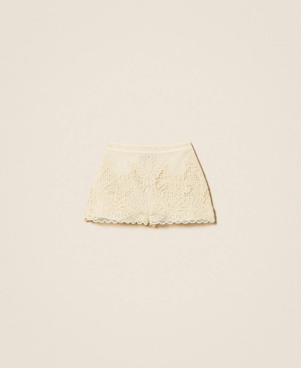 Mesh shorts with embroidery